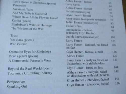 VOICES OF ZIMBABWE - THE PAIN - THE COURAGE - THE HOPE - GLYN HUNTER, LARRY FARREN, ALTHEA FARREN