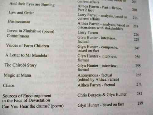 VOICES OF ZIMBABWE - THE PAIN - THE COURAGE - THE HOPE - GLYN HUNTER, LARRY FARREN, ALTHEA FARREN