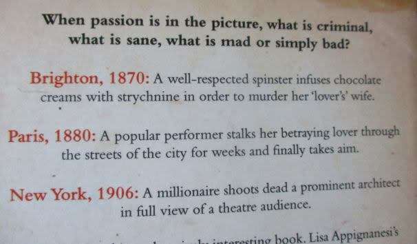 TRIALS OF PASSION - CRIMES IN THE NAME OF LOVE AND MADNESS - LIS APPIGNANESI