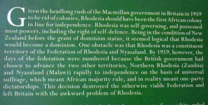 SO FAR AND NO FURTHER - RHODESIA`S BID FOR INDEPENDENCE DURING THE RETREAT FROM EMPIRE - JRT WOOD
