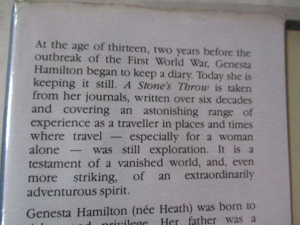A STONE`S THROW - TRAVELS FROM AFRICA IN SIX DECADES - GENESTA HAMILTON
