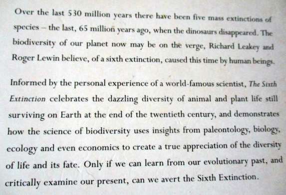 THE SIXTH EXTINCTION - BIODIVERSITY AND IT`S SURVIVAL - RICHARD LEAKEY AND ROGER LEWIN