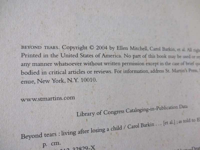 BEYOND TEARS - LIVING AFTER LOSING A CHILD - ELLEN MITCHELL
