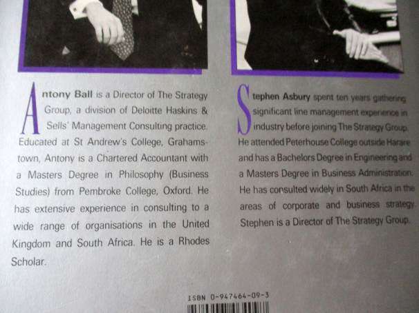 THE WINNING WAY - LESSONS FROM SUPER-PERFORMING SOUTH AFRICAN COMPANIES - ANTONY BALL, STEPHEN ASBU.