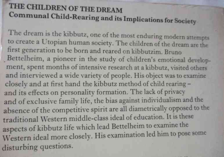 THE CHILDREN OF THE DREAM - BRUNO BETTELHEIM