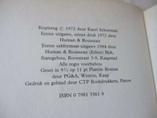 NA DIE GELIEFDE LAND - KAREL SCHOEMAN