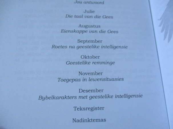 DIE GEES VAN N` AREND - BYBELSE DAGBOEK OOR GEESTELIKE INTELLIGENSIE - JANNIE LE ROUX