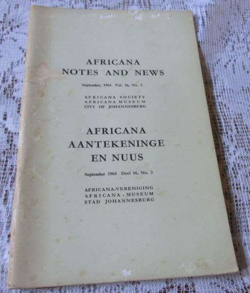 AFRICANA AANTEKENINGE EN NUUS / AFRICANA NOTES AND NEWS SEPTEMBER 1964