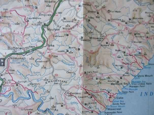 THE WILD COAST AND IT`S HINTERLAND - AA MAP ( 1963 ? )