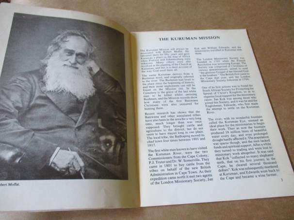 KURUMAN MOFFAT MISSION - INFORMATION BOOKLET - KURUMAN MOFFAT MISSION TRUST 1983