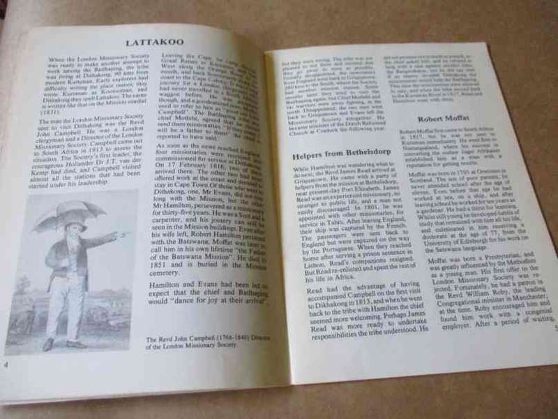 KURUMAN MOFFAT MISSION - INFORMATION BOOKLET - KURUMAN MOFFAT MISSION TRUST 1983