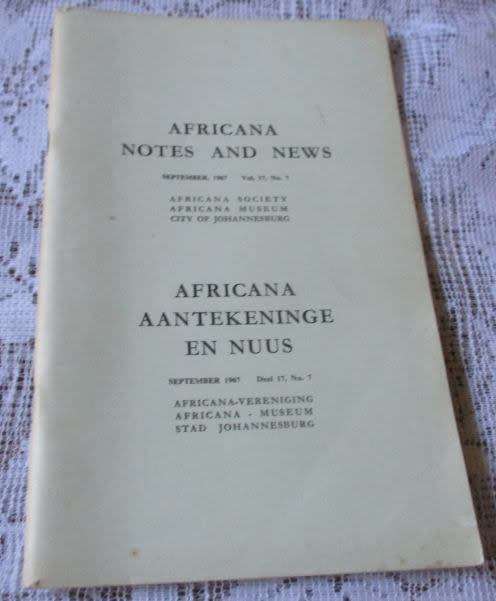 AFRICANA NOTES AND NEWS / AFRICANA AANTEKENINGE EN NUUS SEPTEMBER 1967
