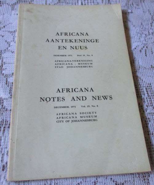 AFRICANA NOTES AND NEWS / AFRICANA AANTEKENINGE EN NUUS DECEMBER 1971