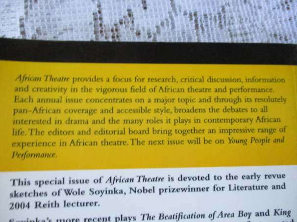 AFRICAN THEATRE - SOYINKA - BLACKOUT, BLOWOUT & BEYOND - SATIRICAL REVUE SKETCHEc