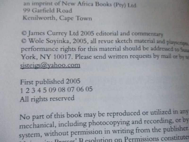 AFRICAN THEATRE - SOYINKA - BLACKOUT, BLOWOUT & BEYOND - SATIRICAL REVUE SKETCHEc