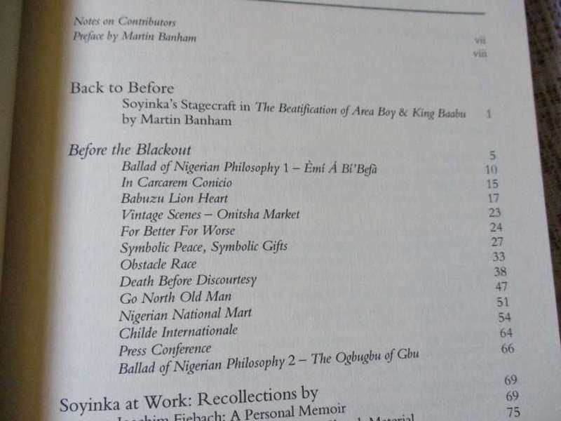 AFRICAN THEATRE - SOYINKA - BLACKOUT, BLOWOUT & BEYOND - SATIRICAL REVUE SKETCHEc