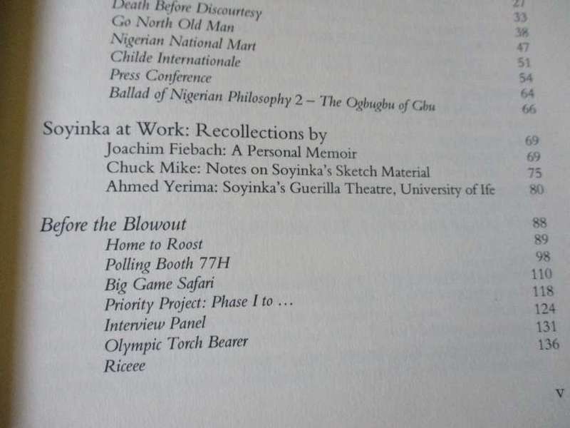 AFRICAN THEATRE - SOYINKA - BLACKOUT, BLOWOUT & BEYOND - SATIRICAL REVUE SKETCHEc