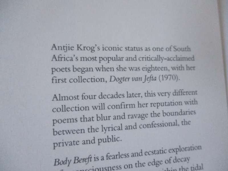 BODY BEREFT -  ANTJIE KROG