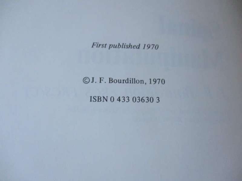 SPINAL MANIPULATION - J.F. BOURDILLON FRCS
