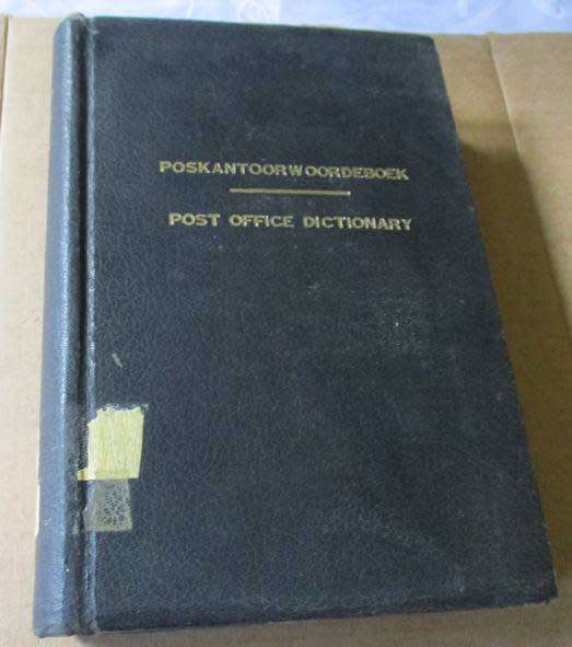 POST OFFICE DICTIONARY / POSKANTOORWOORDEBOEK 1960`s