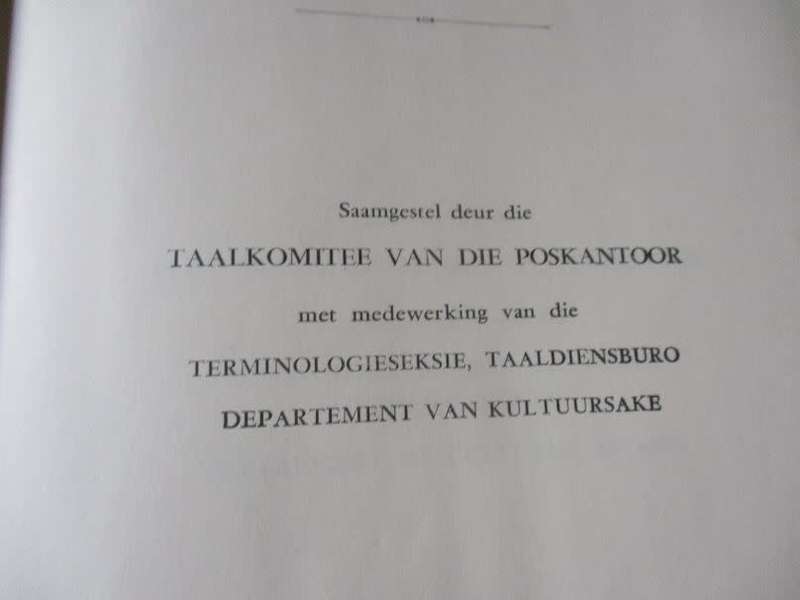 POST OFFICE DICTIONARY / POSKANTOORWOORDEBOEK 1960`s