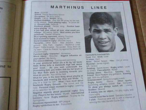 WP vs EP 4 JULY 1992 - RUGBY PROGRAMME