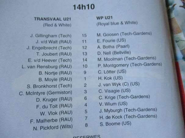 WP vs TVL 16 JULY 1994  - RUGBY PROGRAMME