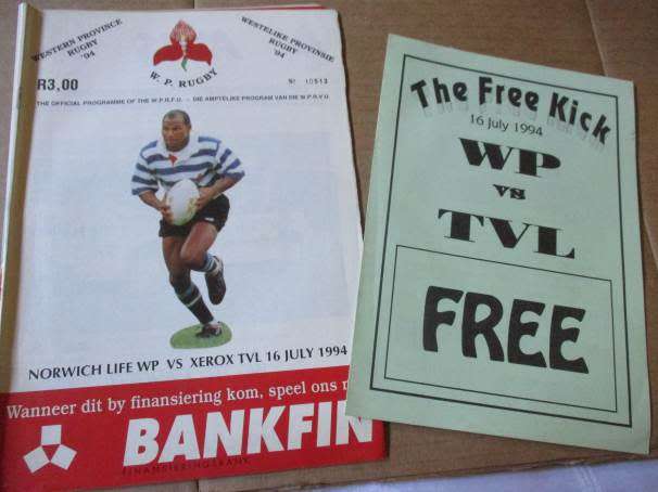 WP vs TVL 16 JULY 1994  - RUGBY PROGRAMME