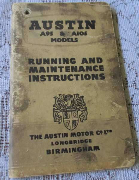 AUSTIN A95 & A105 MODELS   - RUNNING AND MAINTENANCE INSTRUCTIONS