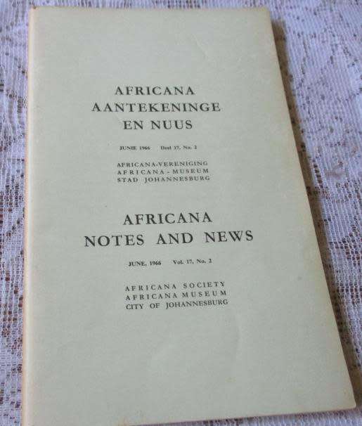 AFRICANA AANTEKENINGE EN NUUS / AFRICANA NOTES AND NEWS JUNE 1966