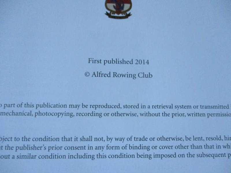DEEDS NOT WORDS - ALFRED ROWING CLUB - 150 YEARS OF ROWING HISTORY - BARRIE GASSON & JULIE MOOLENSCH