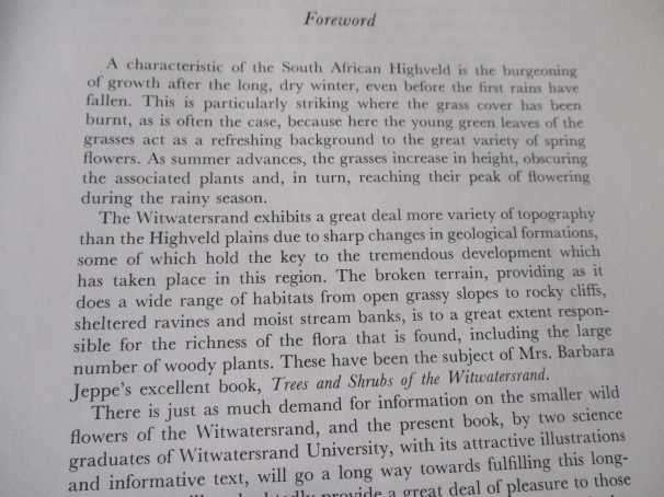 WILD FLOWERS OF THE WITWATERSRAND - ANNABELLE LUCAS / ILLUST. BARBARA PIKE