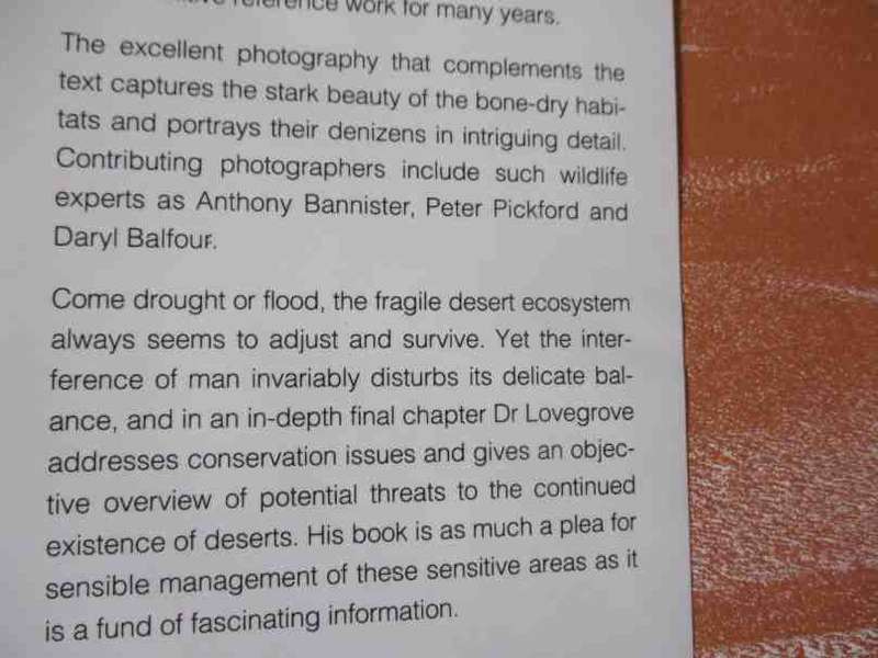 THE LIVING DESERTS OF SOUTHERN AFRICA - BARRY LOVEGROVE
