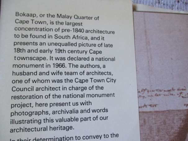BOKAAP - FACES AND FACADES - LESLEY AND STEPHEN TOWNSEND ( INSCRIPTION BY AUTHORS )