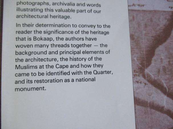 BOKAAP - FACES AND FACADES - LESLEY AND STEPHEN TOWNSEND ( INSCRIPTION BY AUTHORS )