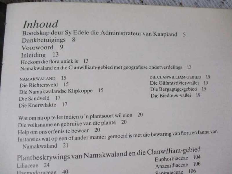 NAMAKWALAND EN CLANWILLIAM VELDBLOMGIDS VAN SUID-AFRIKA