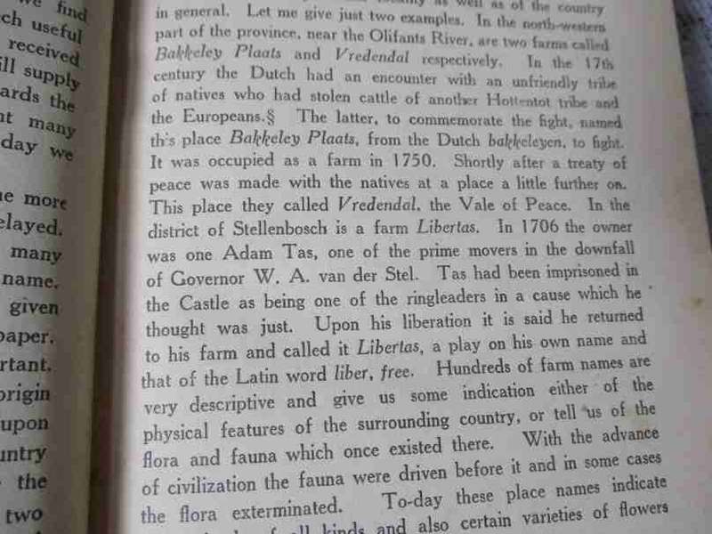 PLACE NAMES IN THE CAPE PROVINCE - COLIN GRAHAM BOTHA ( 1926 )