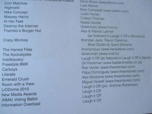 LAUGH IT OFF ANNUAL - SOUTH AFRICAN YOUTH CULTURE