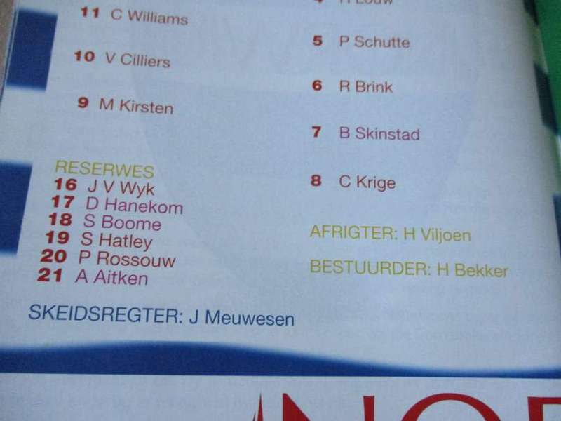 WP vs GRIQUALAND WEST 6 MARCH 1997 - RUGBY PROGRAMME