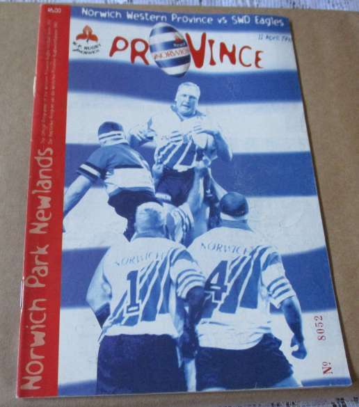 WP vs SWD EAGLES  11 APRIL 1997 - RUGBY PROGRAMME