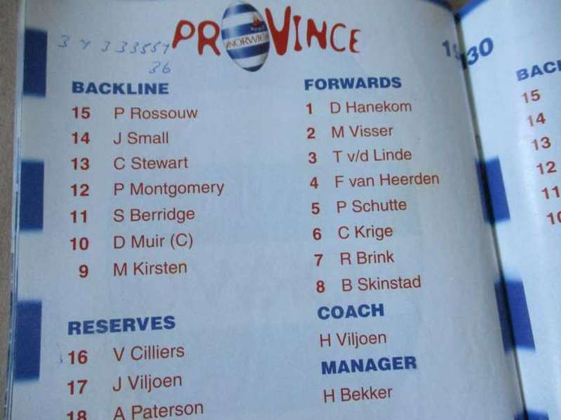 WP vs SWD EAGLES  11 APRIL 1997 - RUGBY PROGRAMME