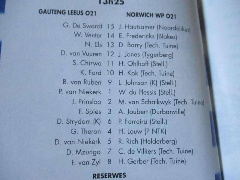 WP vs LIONS 17 AUGUST   1997 - RUGBY PROGRAMME