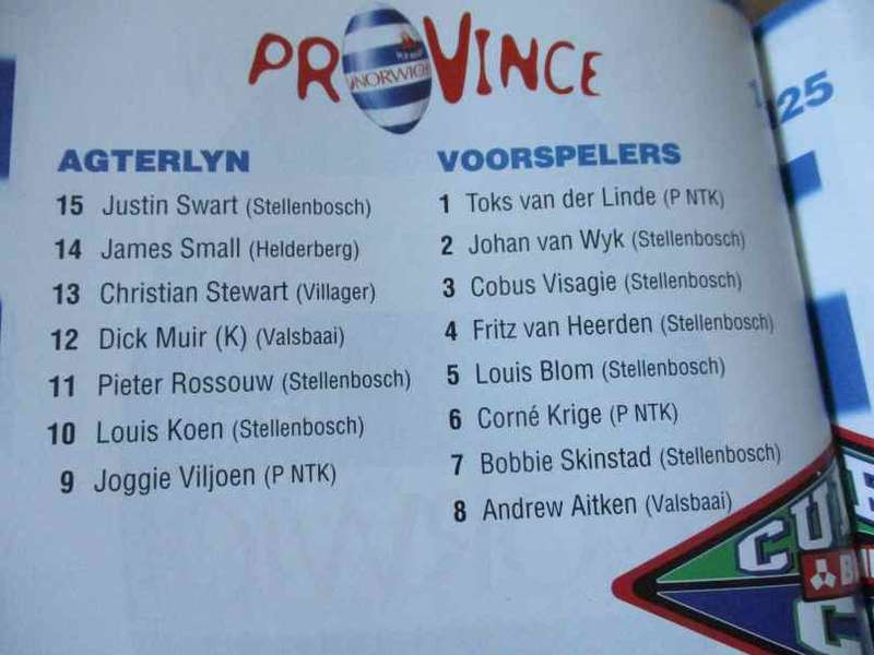 WP vs LIONS 17 AUGUST   1997 - RUGBY PROGRAMME