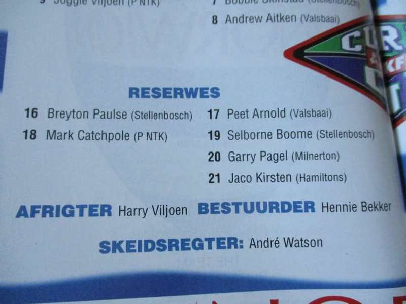 WP vs LIONS 17 AUGUST   1997 - RUGBY PROGRAMME