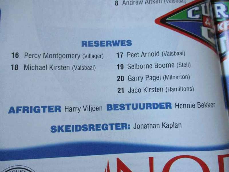 WP vs NORTHERN TRANSVAAL 4 OCTOBER   1997 - RUGBY PROGRAMME