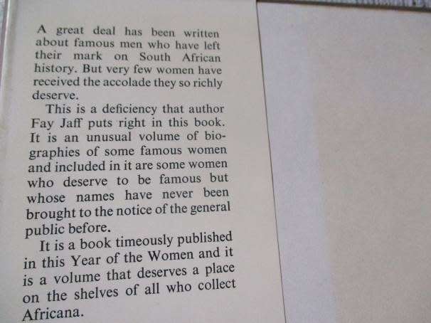 WOMEN SOUTH AFRICA REMEMBERS - FAY JAFF