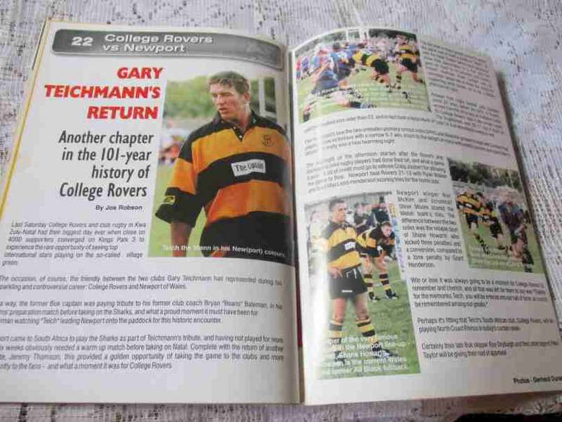 SHARKS vs NEWPORT 3 JUNE  2000 - RUGBY PROGRAMME - some autographs
