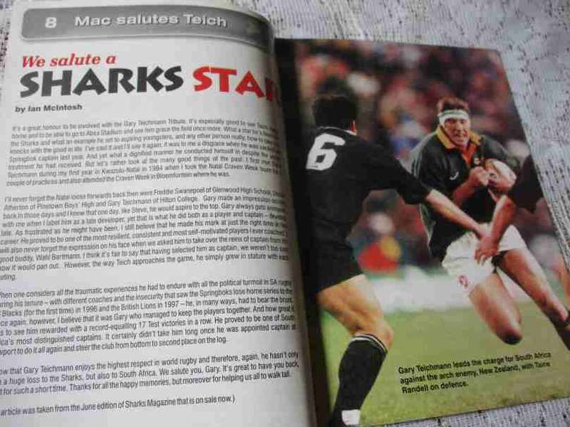 SHARKS vs NEWPORT 3 JUNE  2000 - RUGBY PROGRAMME - some autographs