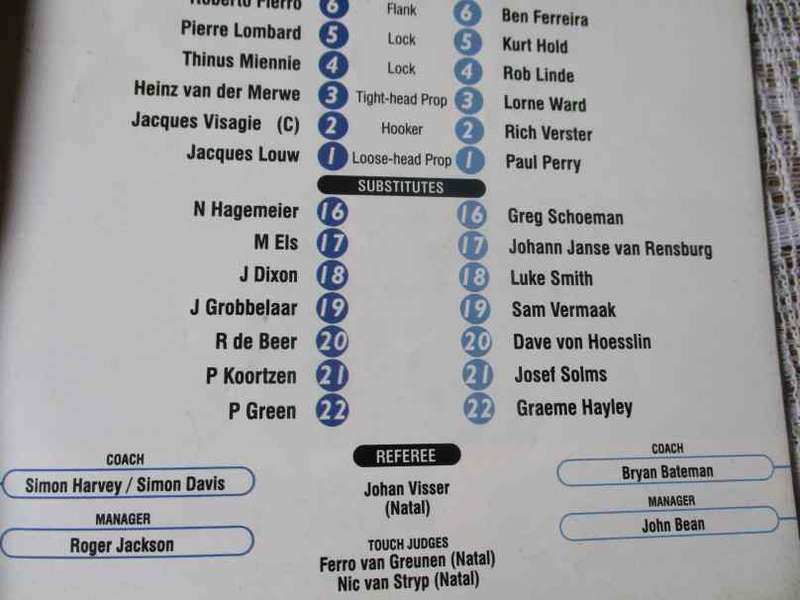 SHARKS vs NEWPORT 3 JUNE  2000 - RUGBY PROGRAMME - some autographs