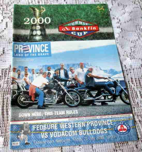 WP vs BULLDOGS  21 JULY 2000 - RUGBY PROGRAMME